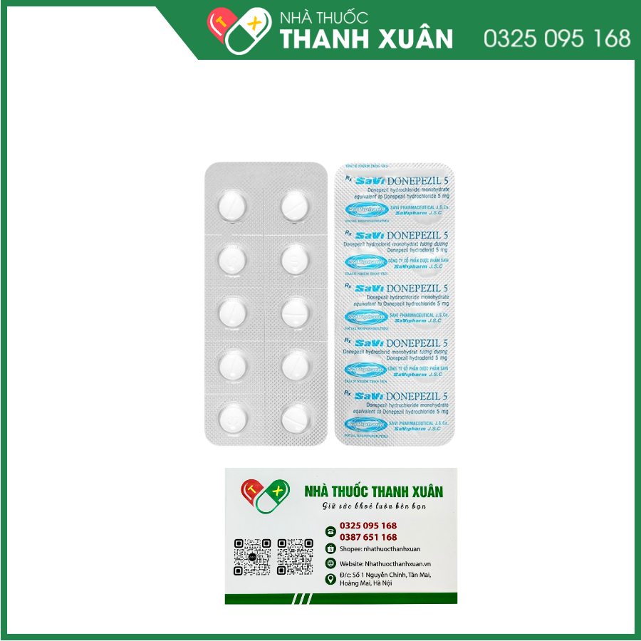 Savi Donepezil 5 điều trị triệu chứng sa sút trí tuệ